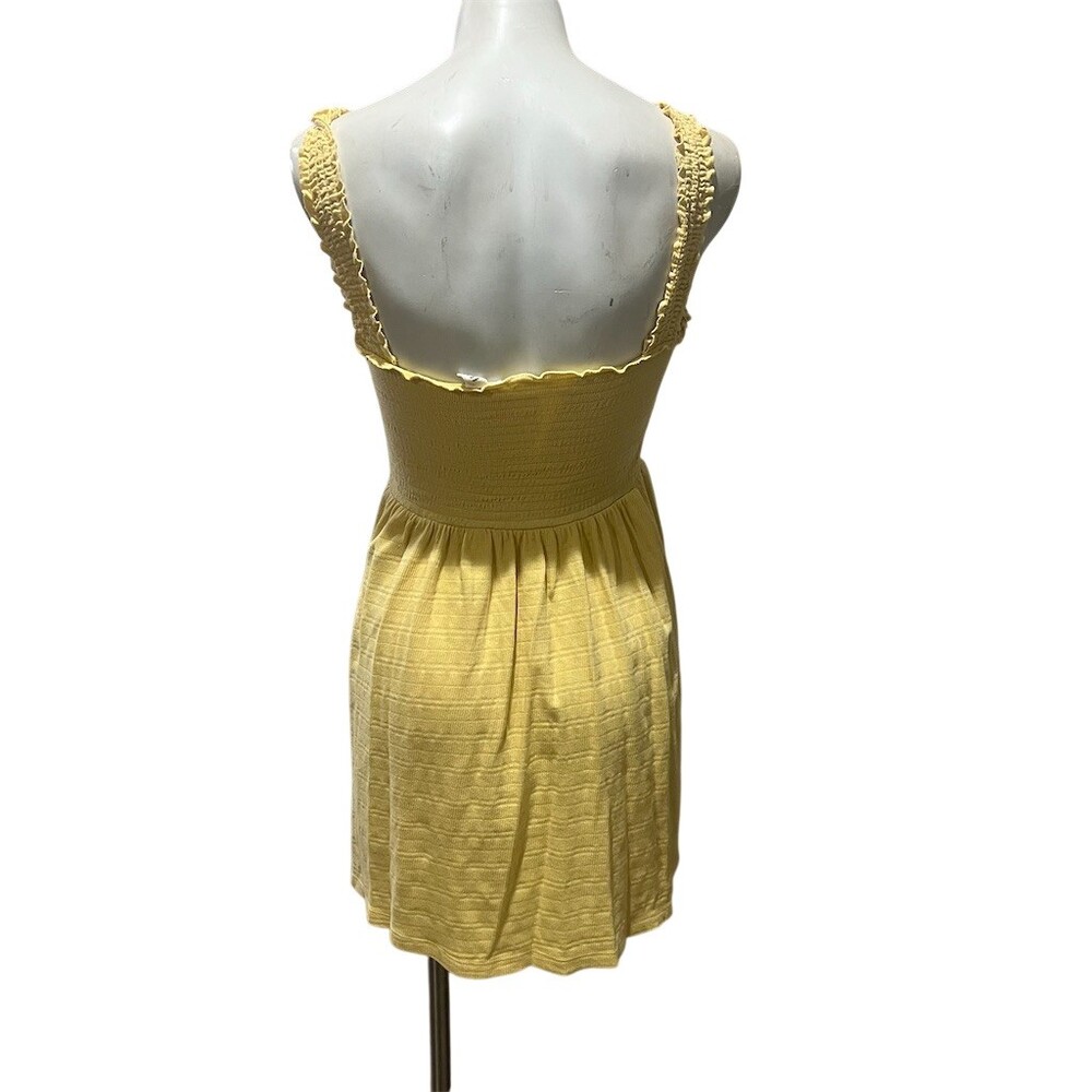 Roxy Sundress Womens Size M Yellow Smocked Ruffle Strap Square Neck Mini - Picture 8 of 9